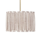 Oxford Pendant shown in Brass with an Aspen Coco Scallop 14" Shade