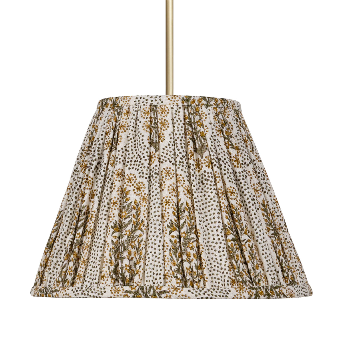 Oxford Pendant shown in Brass with a Winfleur Mustard Shade