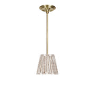 Oxford Pendant shown in Brass with an Aspen Coco Shade
