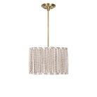 Oxford Pendant shown in Brass with an Aspen Coco Scallop 14" Shade