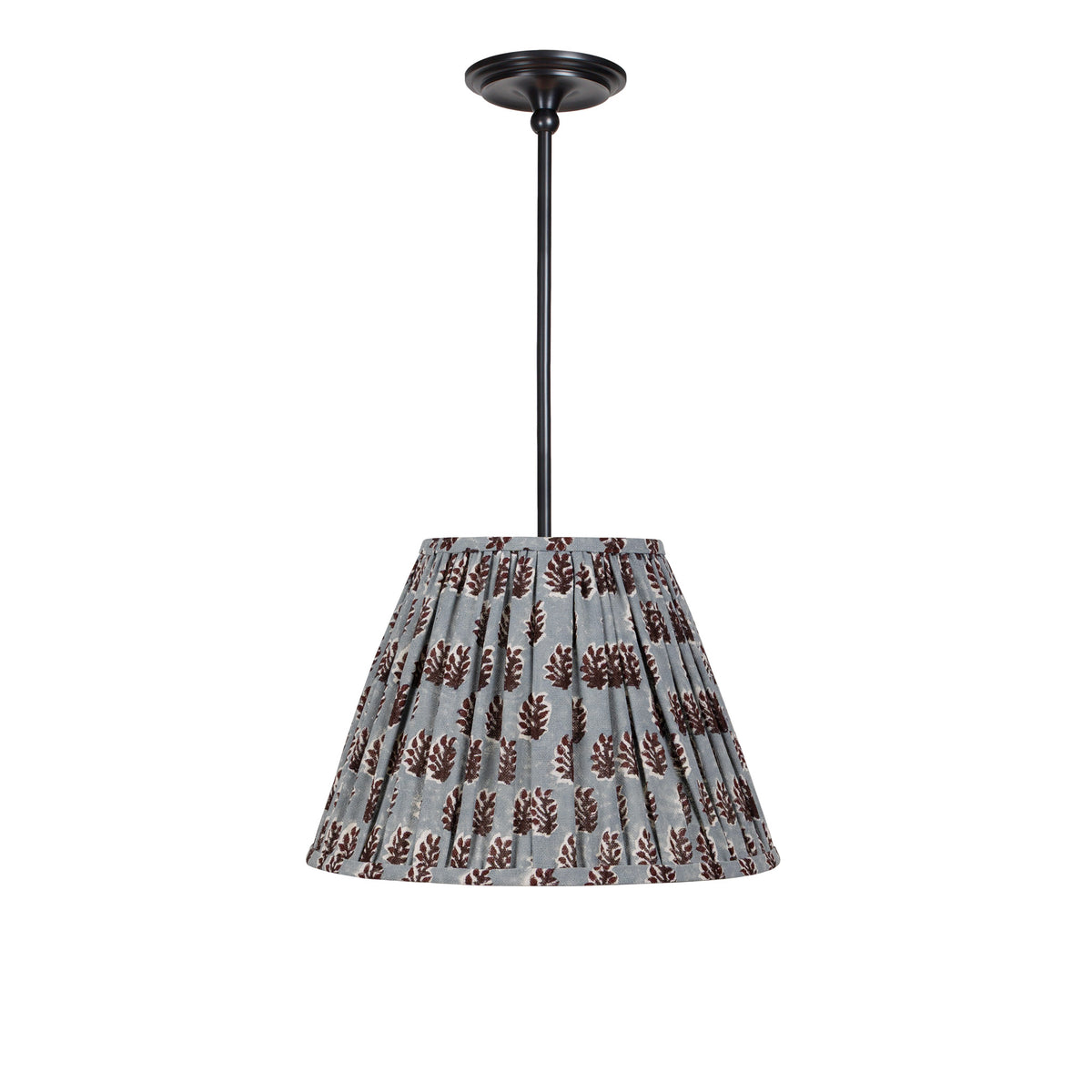 Oxford Pendant shown in Graphite Patina with a Trulli Auburn Shade
