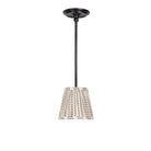 Oxford Pendant shown in Graphite Patina with an Aspen Coco Shade