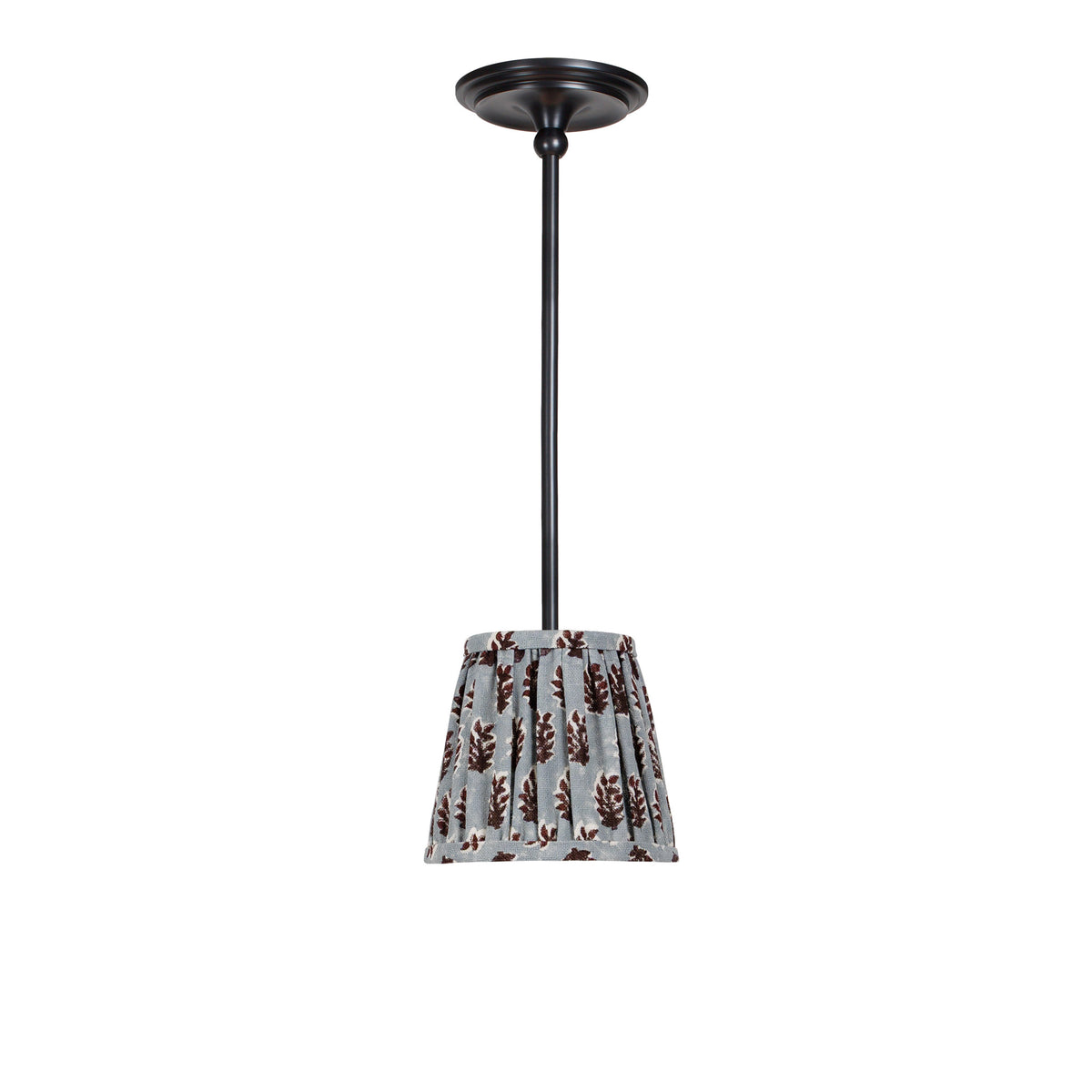 Oxford Pendant shown in Graphite Patina with a Trulli Auburn Shade