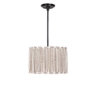 Oxford Pendant shown in Graphite Patina with an Aspen Coco Scallop 14" Shade