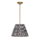 Oxford Pendant shown in Heirloom Brass with a Trulli Auburn Shade