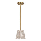 Oxford Pendant shown in Heirloom Brass with an Aspen Coco Shade