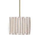 Oxford Pendant shown in Heirloom Brass with an Aspen Coco Scallop 10" Shade
