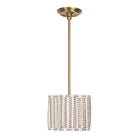Oxford Pendant shown in Heirloom Brass with an Aspen Coco Scallop 10" Shade