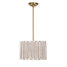 Oxford Pendant shown in Heirloom Brass with an Aspen Coco Scallop 14" Shade