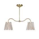 Oxford Petite Double Pendant shown in Brass with Aspen Coco Shades