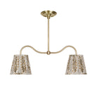 Oxford Petite Double Pendant shown in Brass with Winfleur Mustard Shades