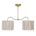 Oxford Petite Double Pendant shown in Brass with Aspen Coco Scallop 10" Shades