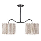 Oxford Petite Double Pendant shown in Graphite Patina with Aspen Coco Scallop 10" Shades