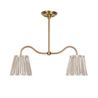 Oxford Petite Double Pendant shown in Heirloom Brass with Aspen Coco Shades