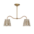 Oxford Petite Double Pendant shown in Heirloom Brass with Winfleur Mustard Shades
