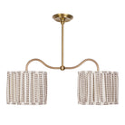 Oxford Petite Double Pendant shown in Heirloom Brass with Aspen Coco Scallop 10" Shades
