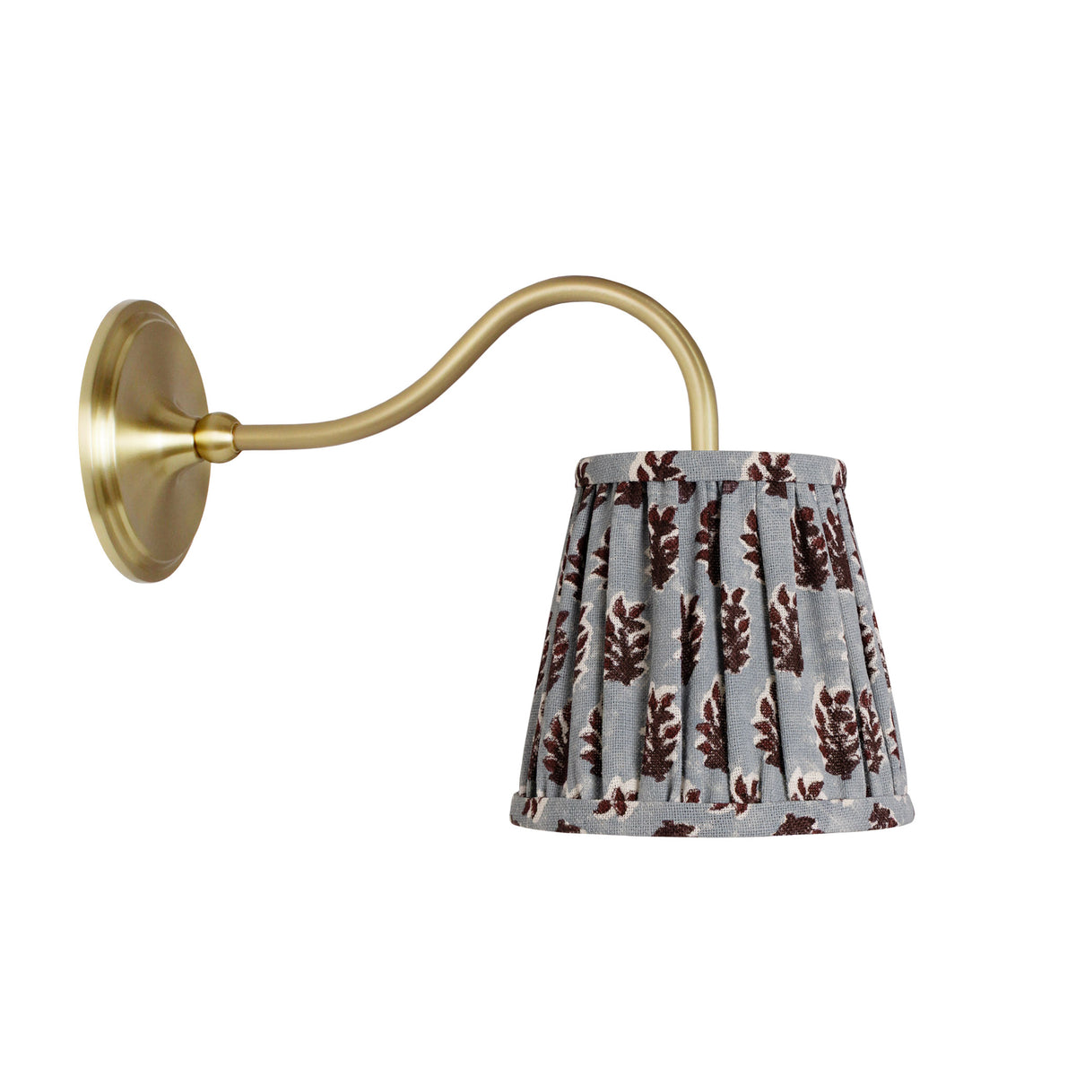 Oxford Petite Sconce shown in Brass with a Trulli Auburn Shade