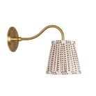 Oxford Petite Sconce shown in Heirloom Brass with an Aspen Coco Shade