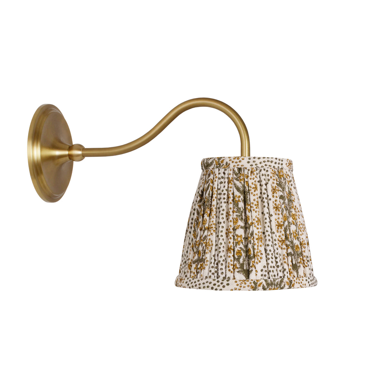 Oxford Petite Sconce shown in Heirloom Brass with a Winfleur Mustard Shade