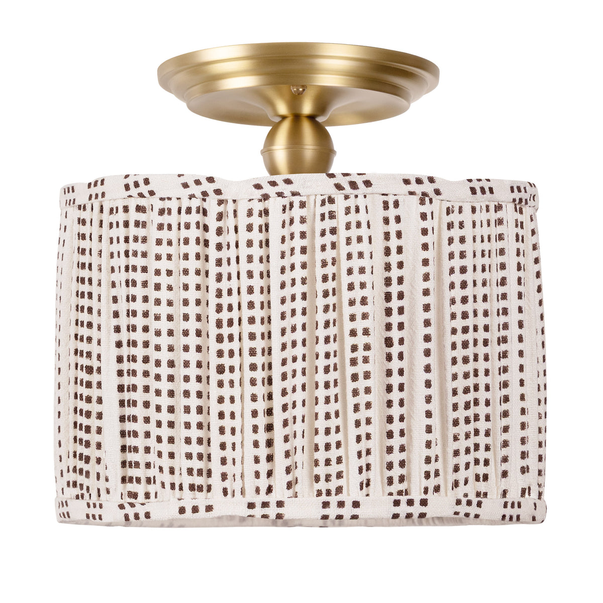 Oxford Surface shown in Brass with an Aspen Coco Scallop 14" Shade