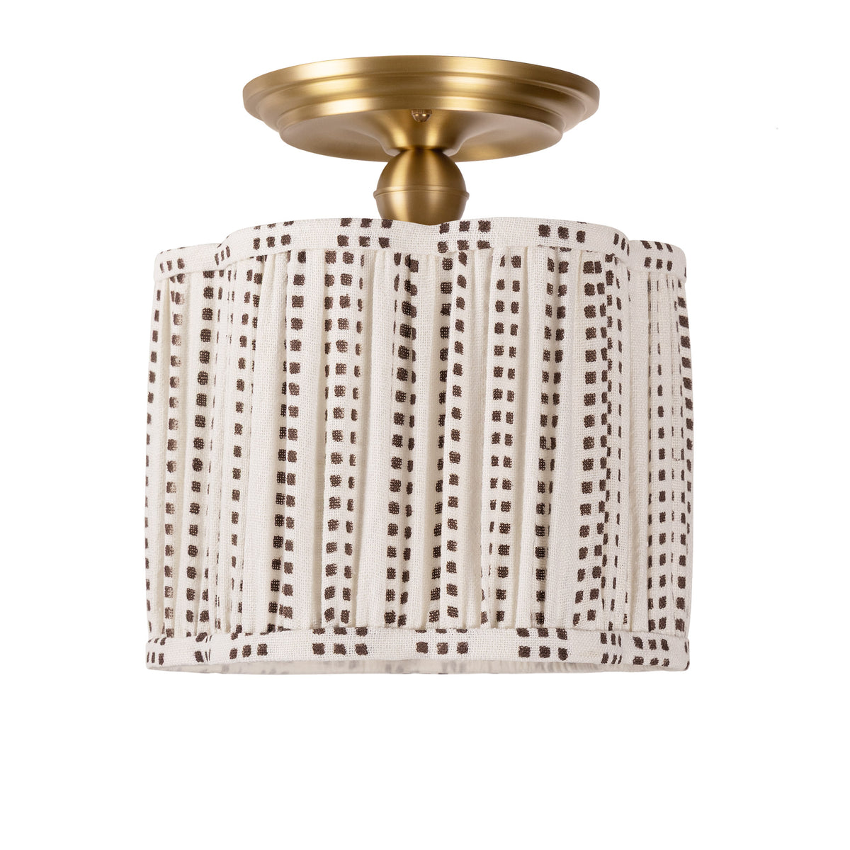 Oxford Surface shown in Heirloom Brass with an Aspen Coco Scallop 10" Shade