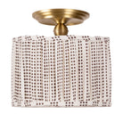 Oxford Surface shown in Heirloom Brass with an Aspen Coco Scallop 14" Shade