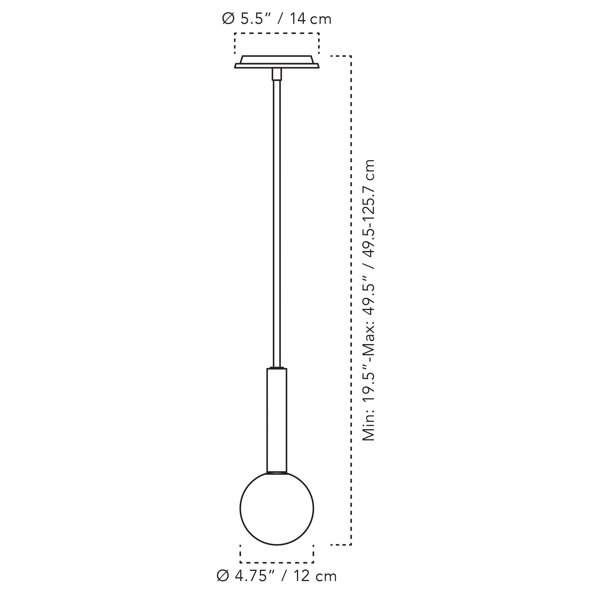 A Technical Drawing Of The Parker Rod Pendant