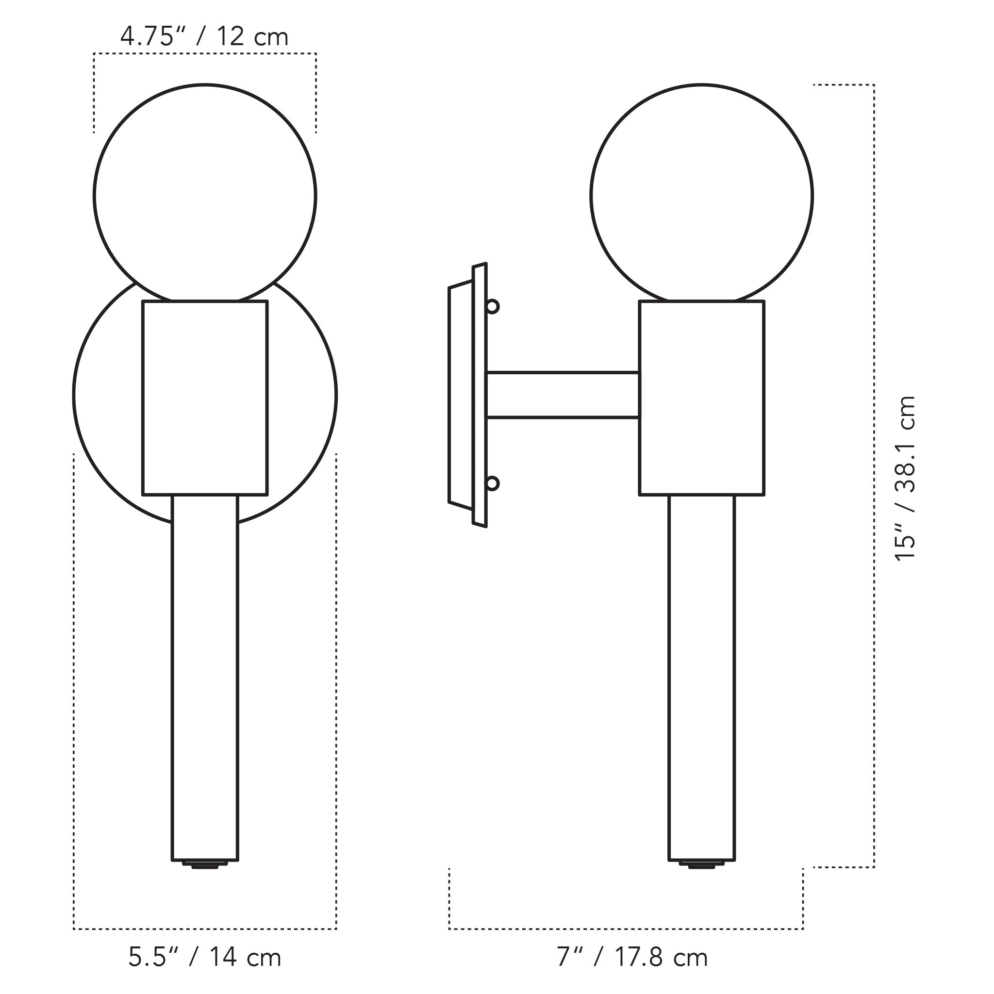 A Technical Drawing Of The Parker Wall Sconce