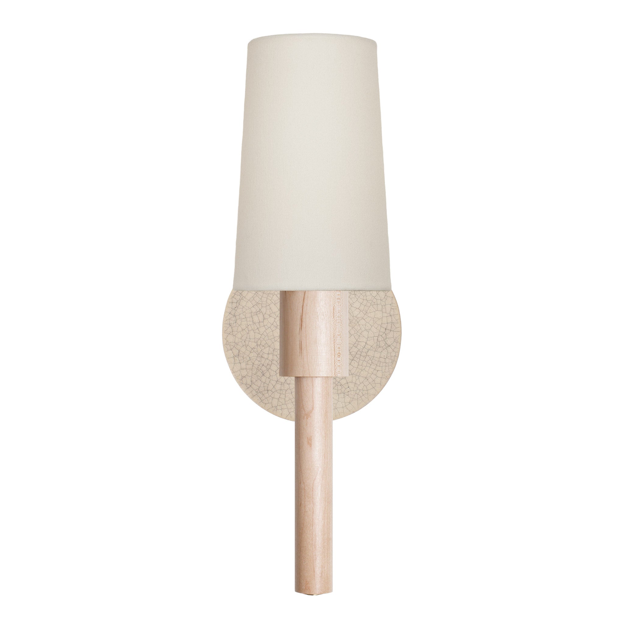 Parker Linen shown in Maple with a Gloss Crackle Glaze Ceramic