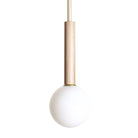 Parker Pendant for Vaulted Ceiling shown in Maple with Brass