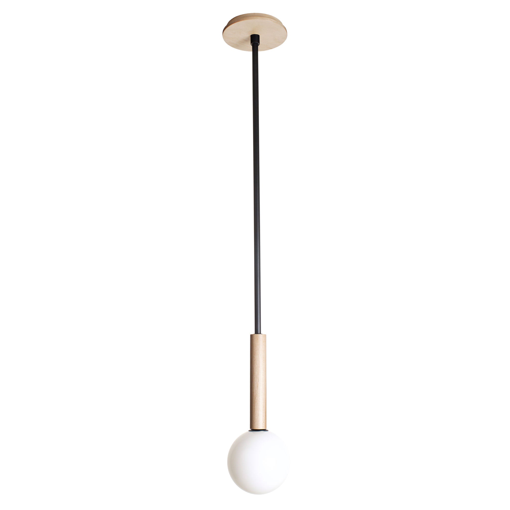 Parker Pendant shown in Maple with Matte Black