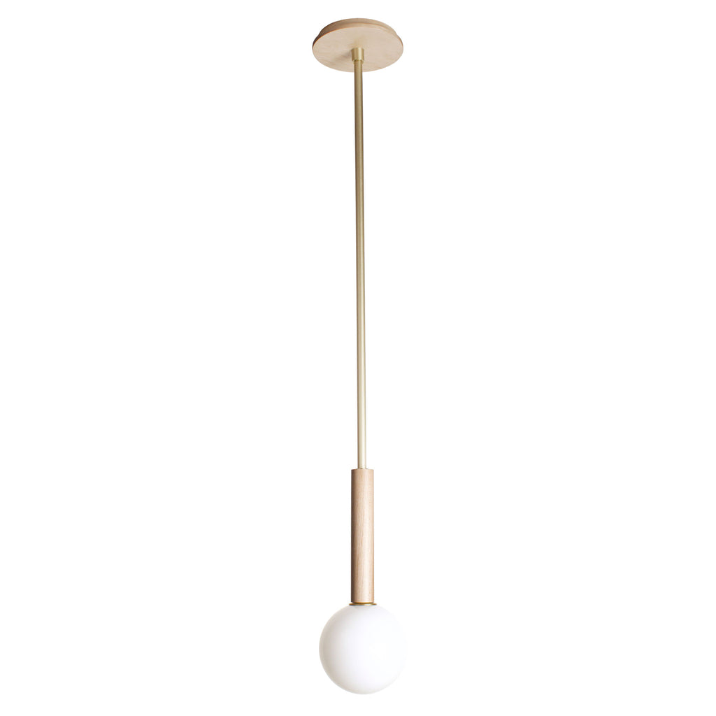 Parker Pendant shown in Maple with Brass.