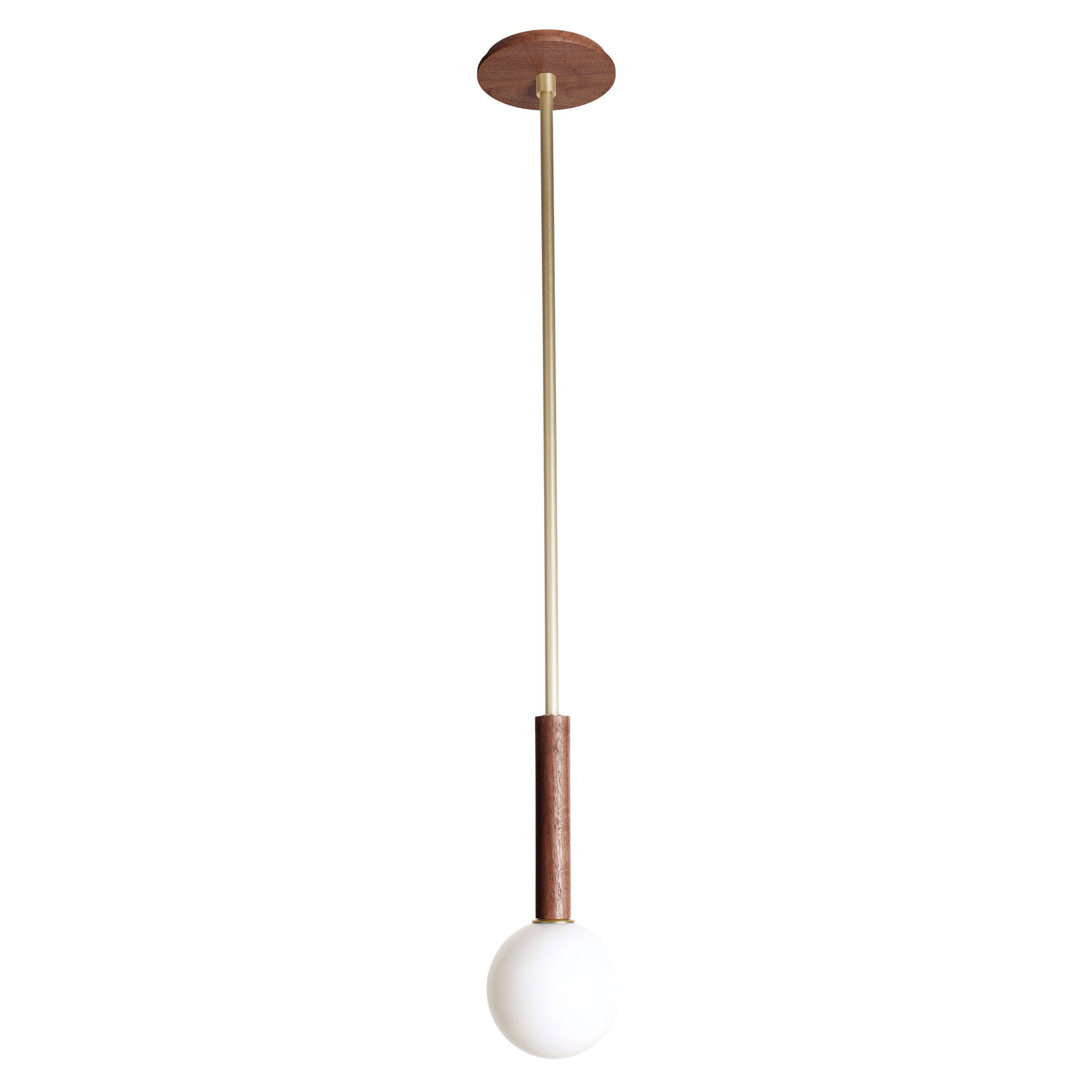 Parker Pendant shown in Walnut with Brass