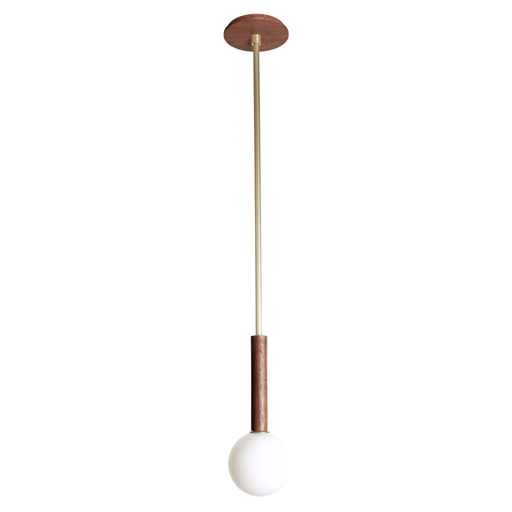 Parker Pendant shown in Walnut with Brass.