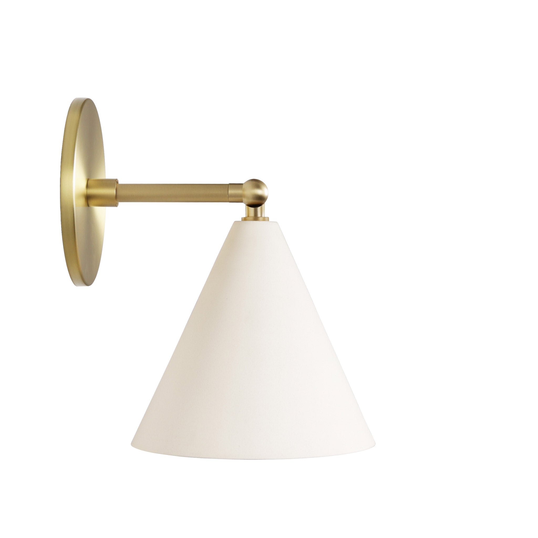 Petra Ceramic Sconce shown in Brass with a 3" rod