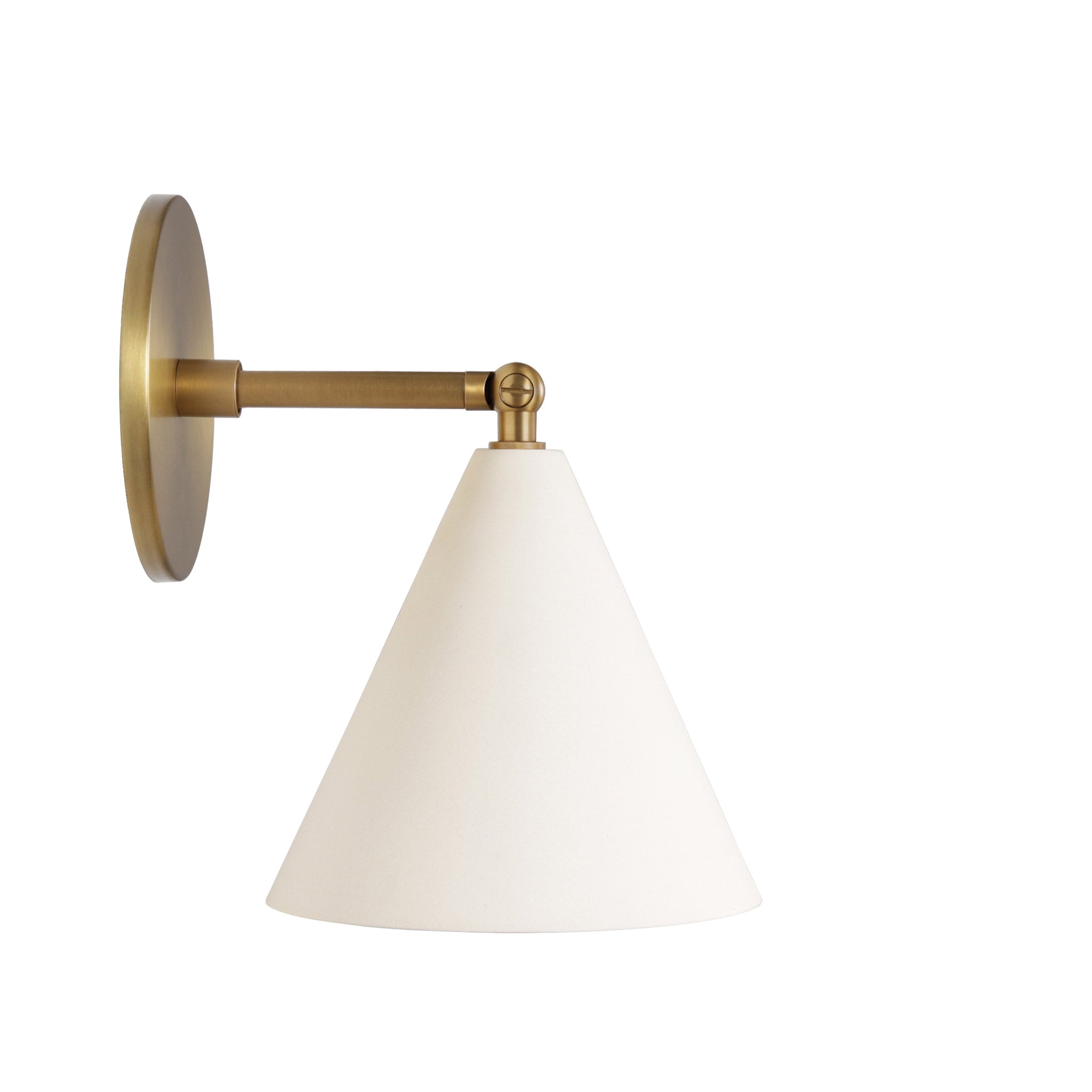 Petra Ceramic Sconce Shown in Heirloom Brass with a 3" Rod