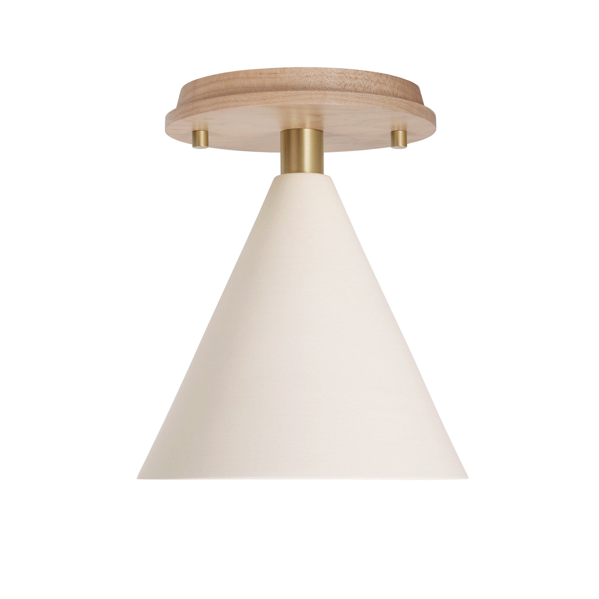 Petra Ceramic Surface shown in Brass with a Maple Wood canopy