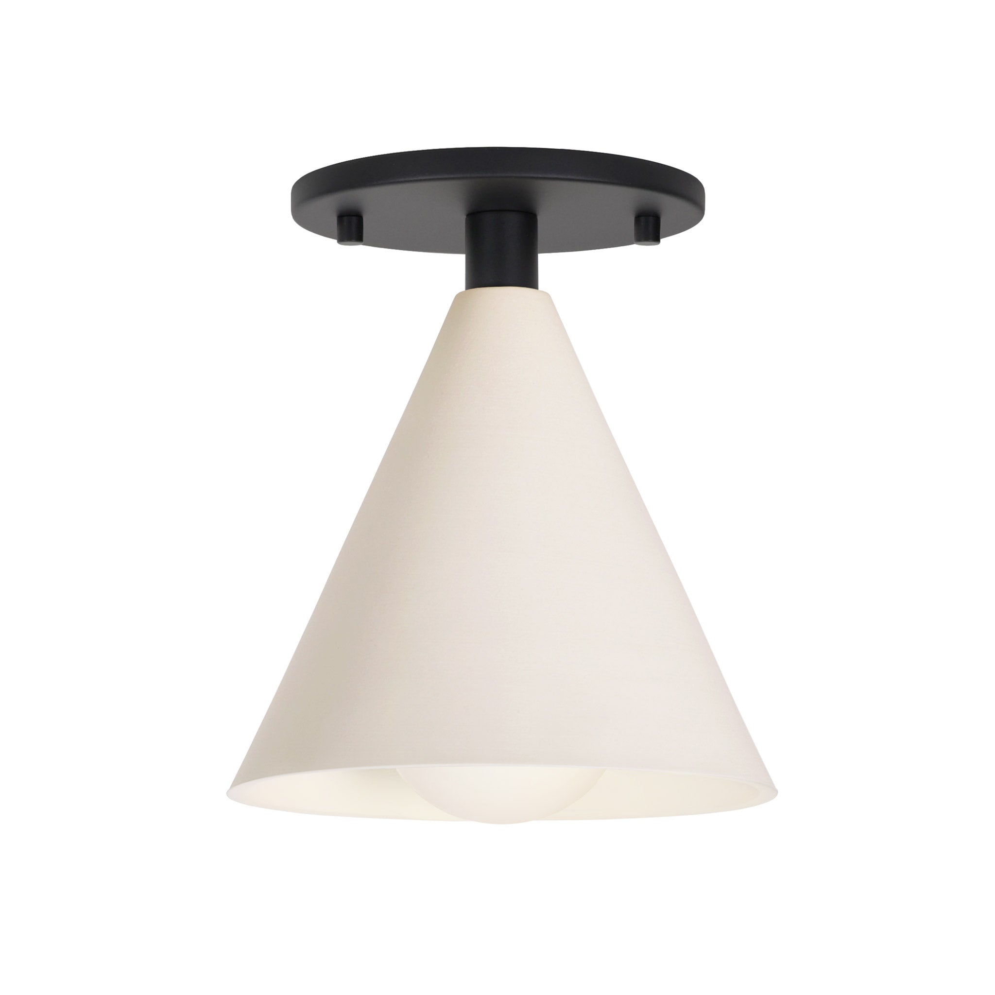 Petra Ceramic Surface shown in Matte Black with a Tala Sphere II Bulb