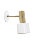Ridge Sconce shown in White with Brass and 3" arm