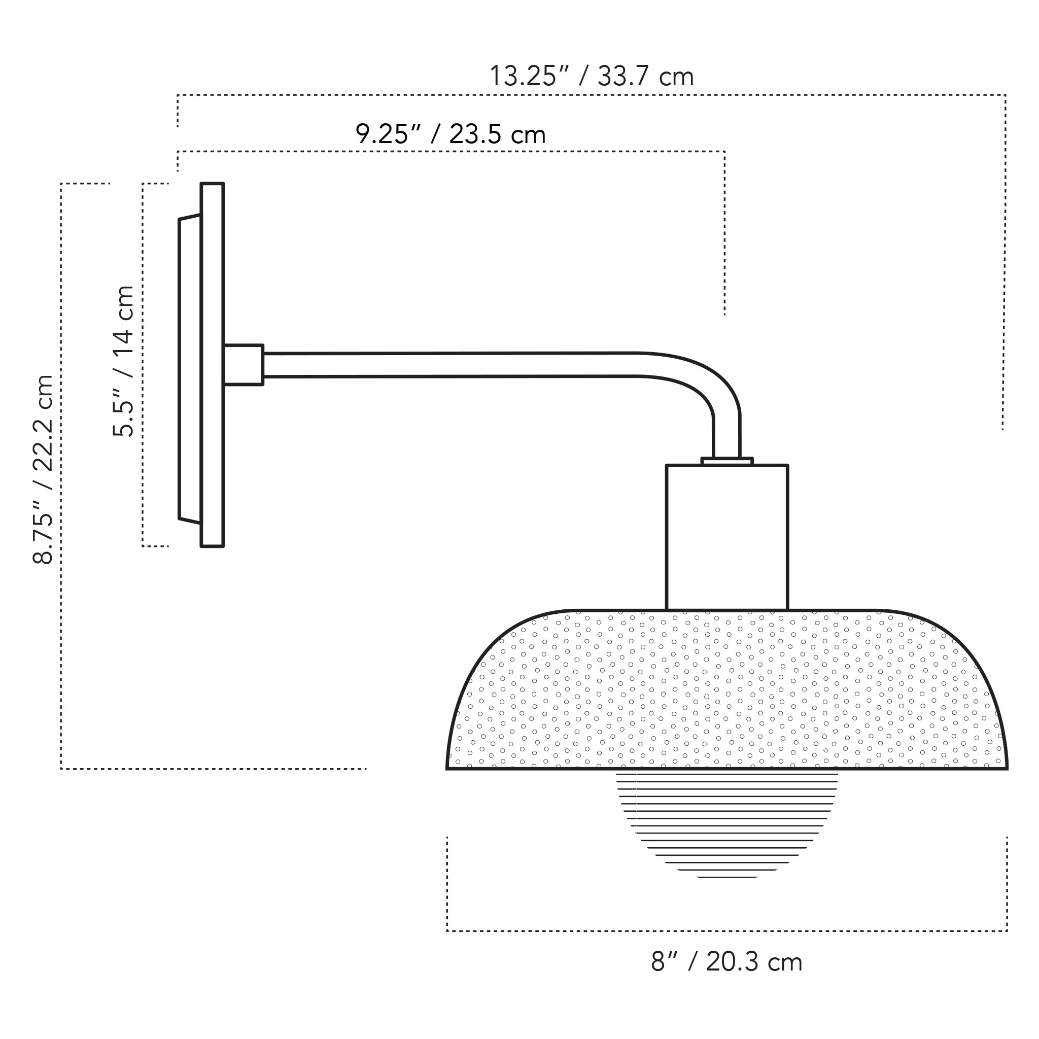 A Technical Drawing Of The Sally Wall Sconce