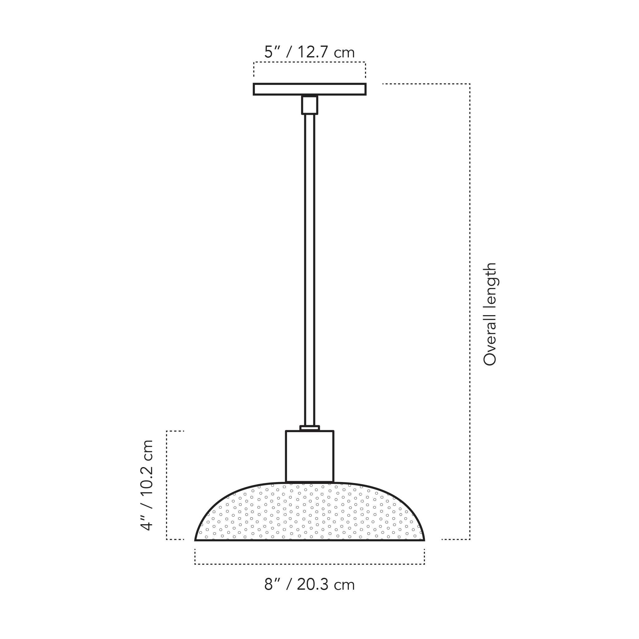 A Technical Drawing Of The Sally Pendant For Vaulted Ceiling