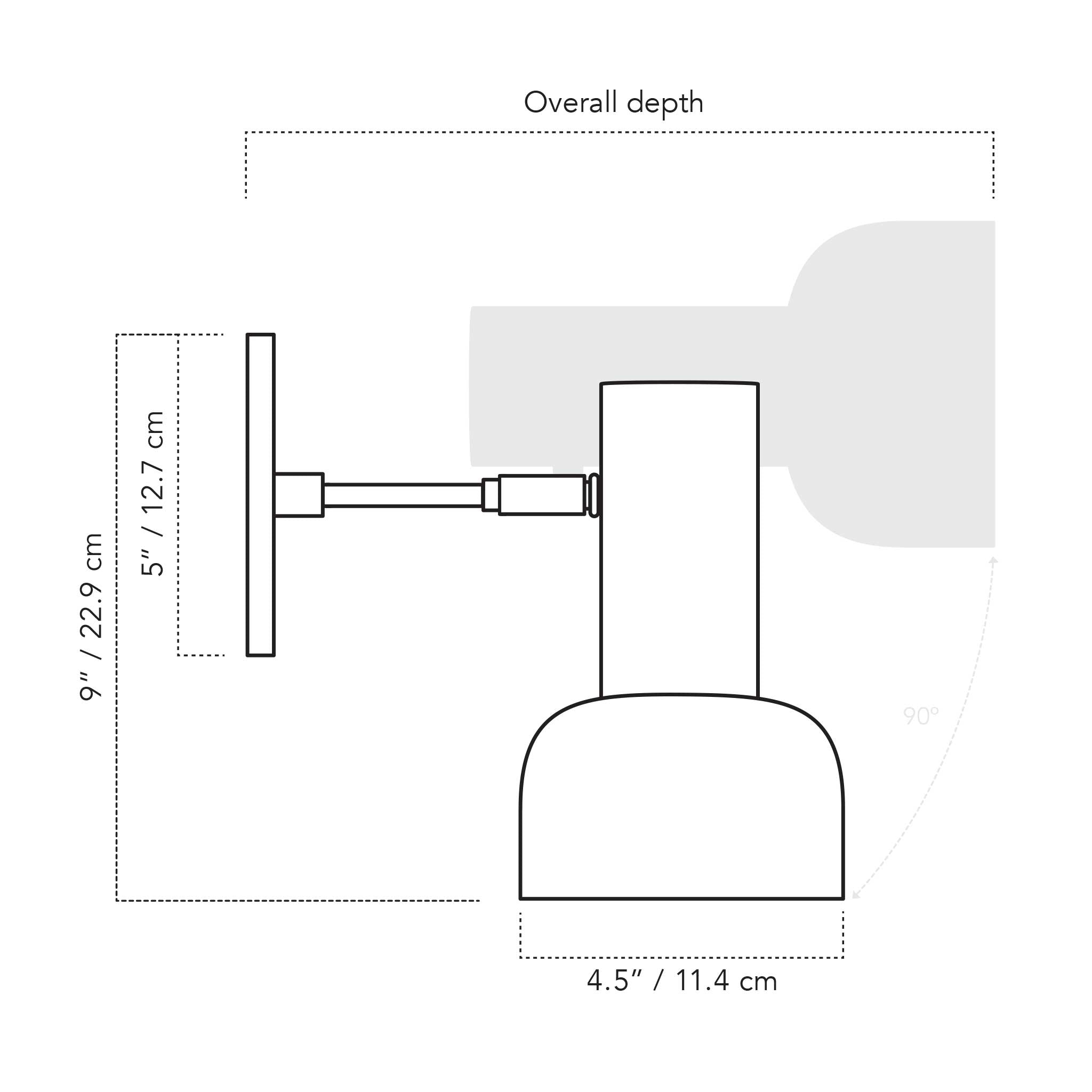 A Technical Drawing Of The Tanglewood Scout Wall Sconce