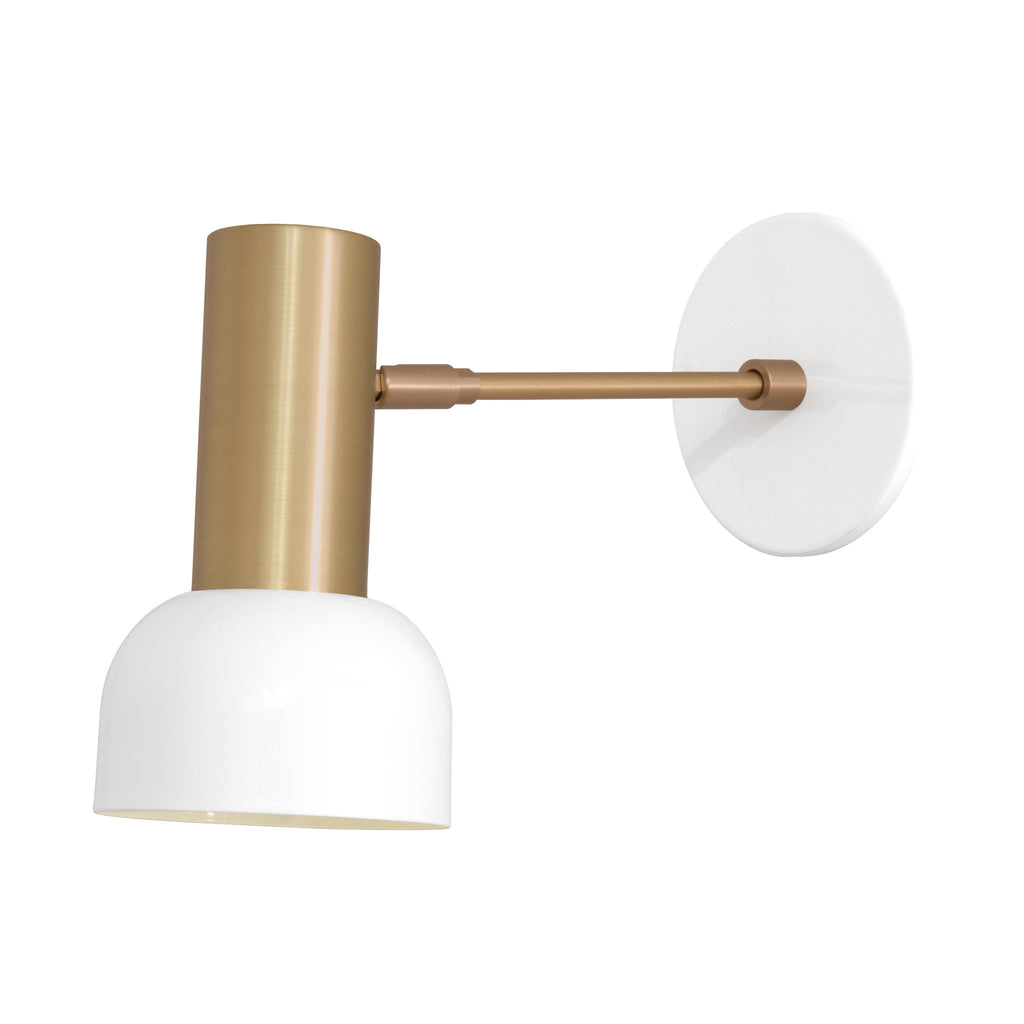 Scout Sconce shown in White with Brass.