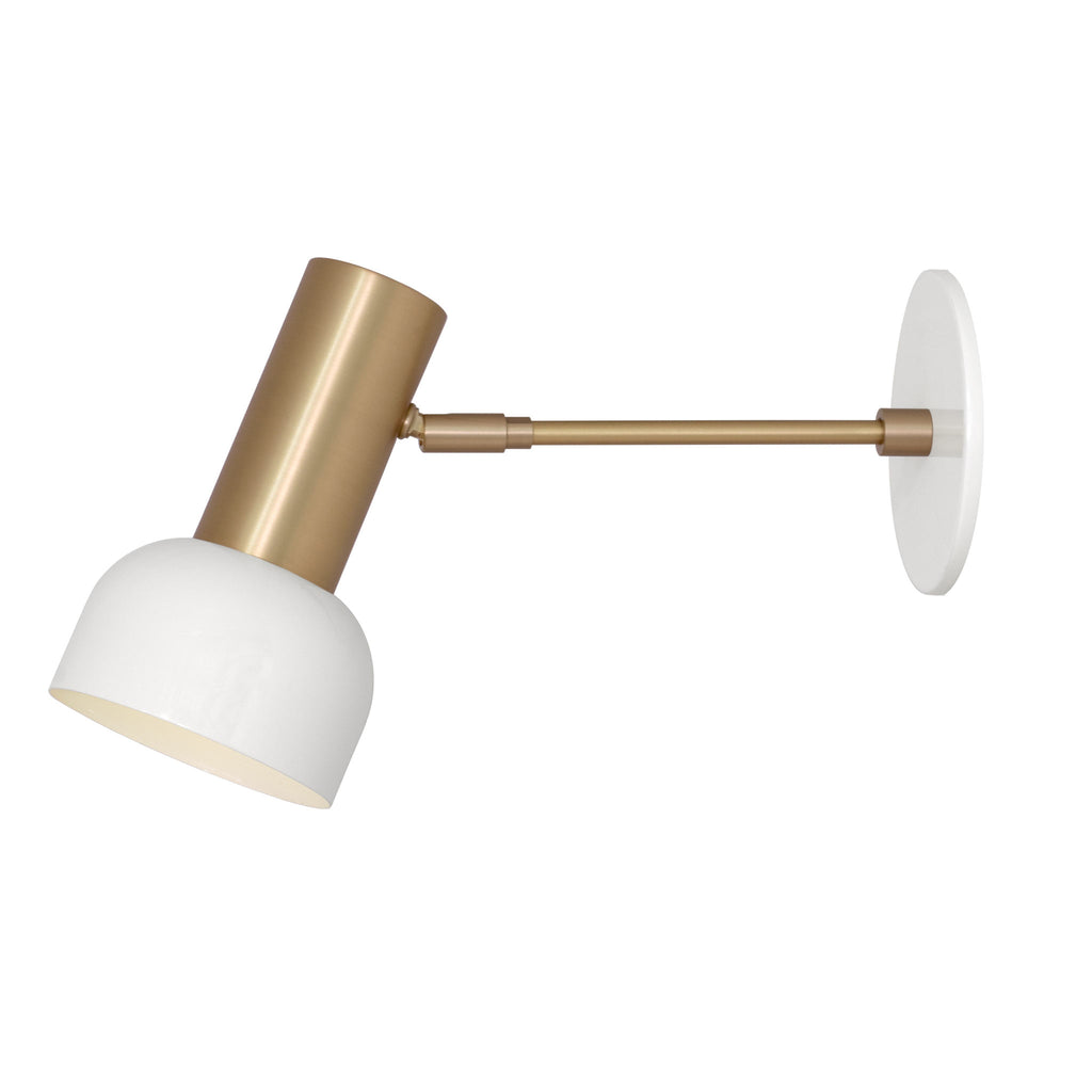 Scout Sconce shown in White with Brass.