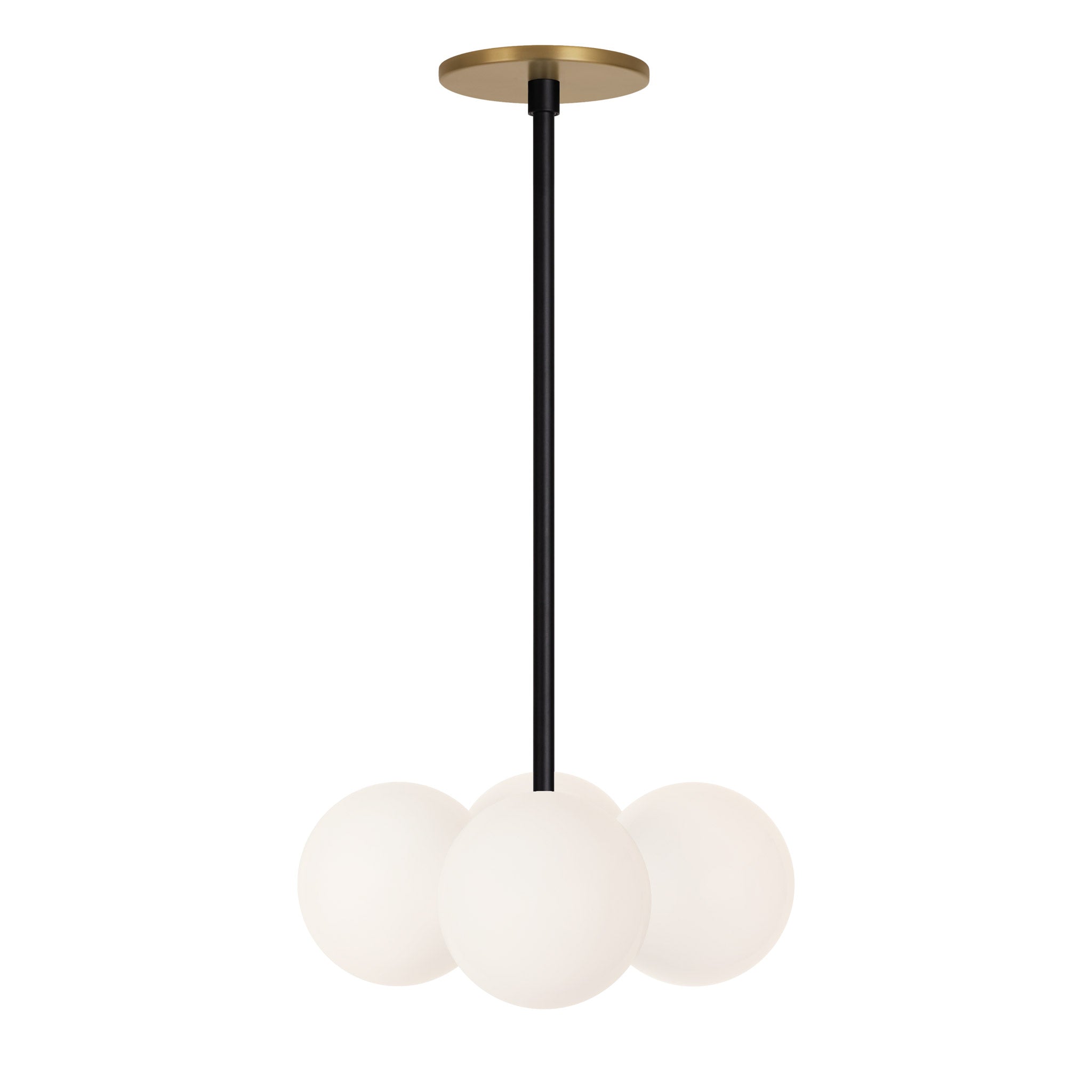 Selene Compass shown in Matte Black with a Heirloom Brass Canopy