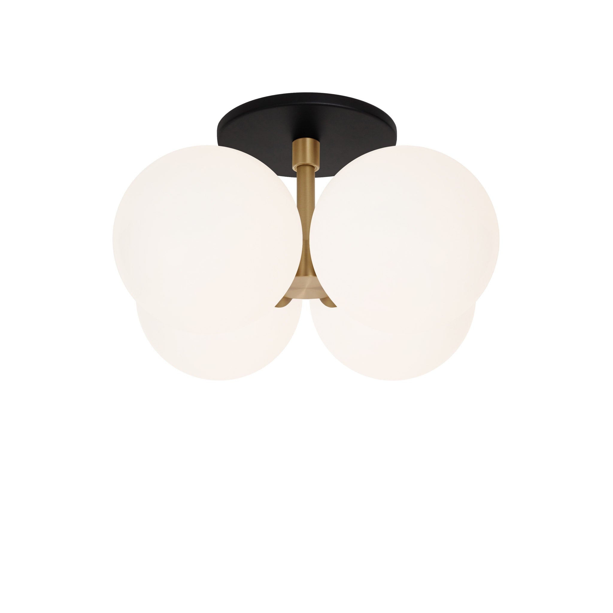 Selene Compass Surface shown in Heirloom Brass with a Matte Black Canopy