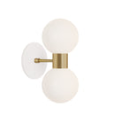 Selene Double shown in Brass with a White Canopy