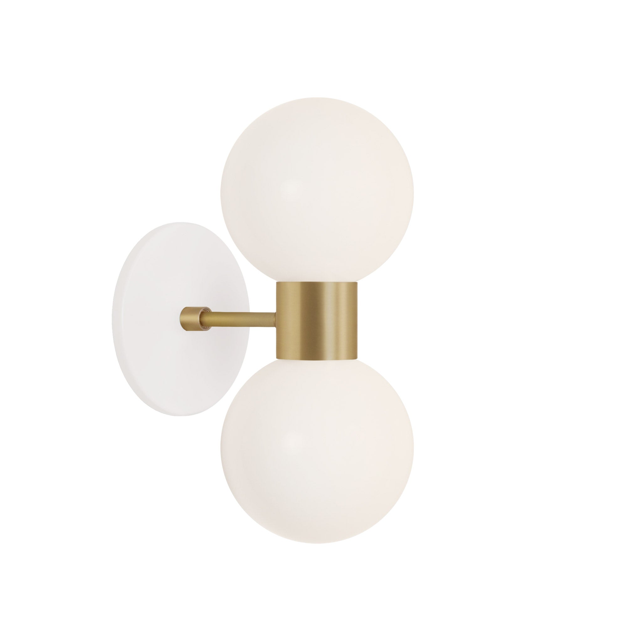 Selene Double shown in Brass with a White Canopy