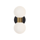 Selene Double shown in Heirloom Brass with a Matte Black Canopy