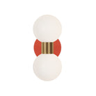 Selene Double shown in Heirloom Brass with a Persimmon Canopy